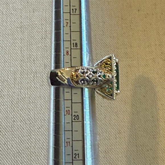 Michael Valitutti Gems En Vogue Czarina Green Quartz Emerald Sterling Ring Sz 9 - Picture 8 of 9
